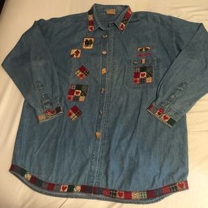 Vintage Reworked Sewing Themed Shirt